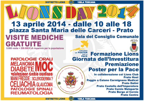 Lions Day, appuntamento a Prato il 13 aprile