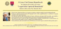 4 novembre 2019. I SEGRETI DELLA CUPOLA DEL BRUNELLESCHI. Conferenza del Prof. Massimo Ricci